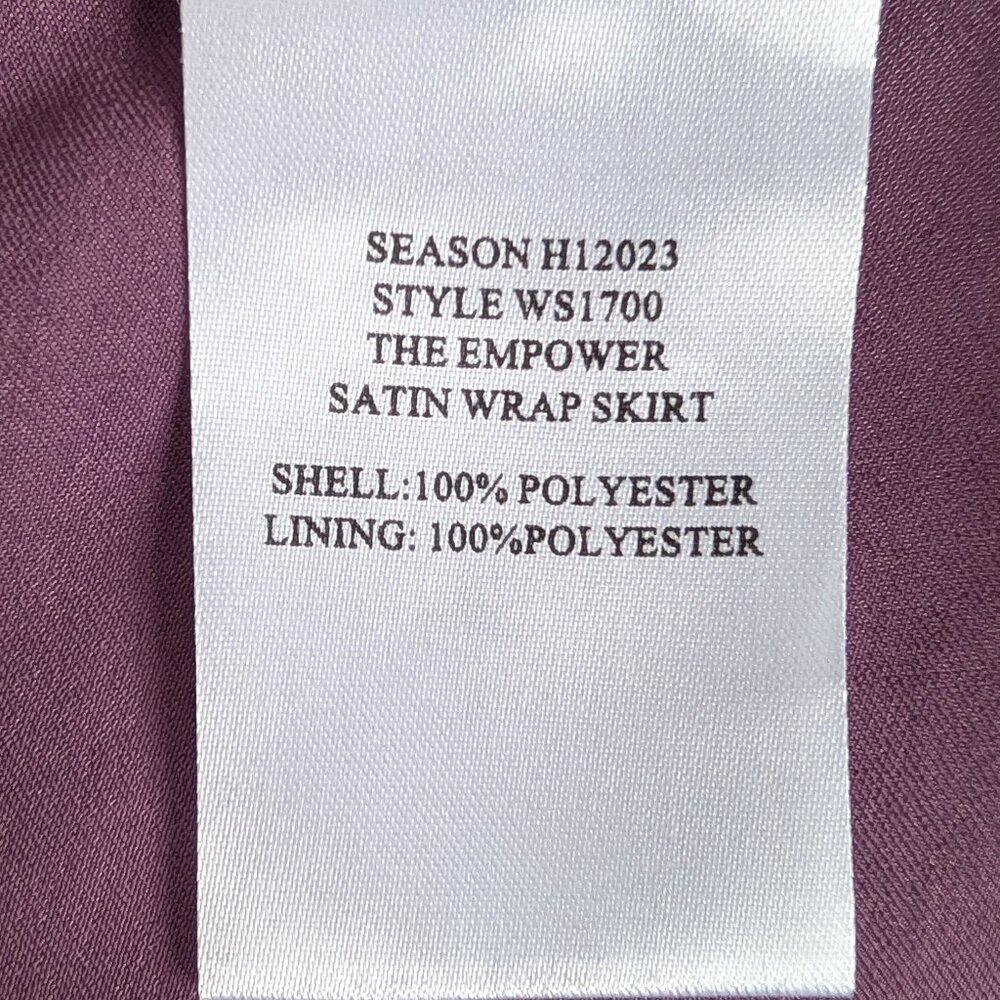 Wildfang Mauve Empower Satin Wrap Skirt Sz L - Picture 5 of 9